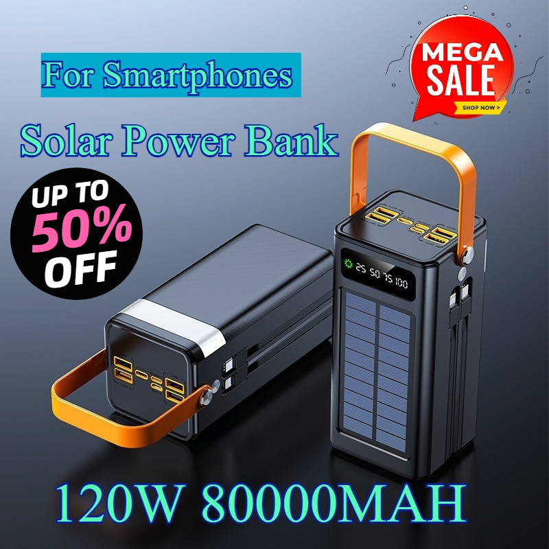 Solar Emergency Charger - Power Bank Tenaga Surya 80000mAh 120W